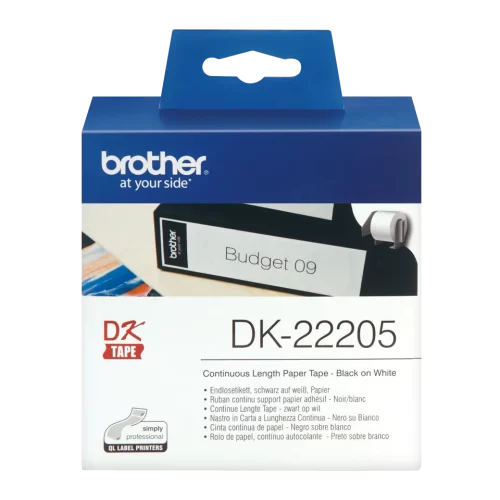 Etiqueta BROTHER DK22205 2-4/9″ x 100′ (62mmx30.48m)