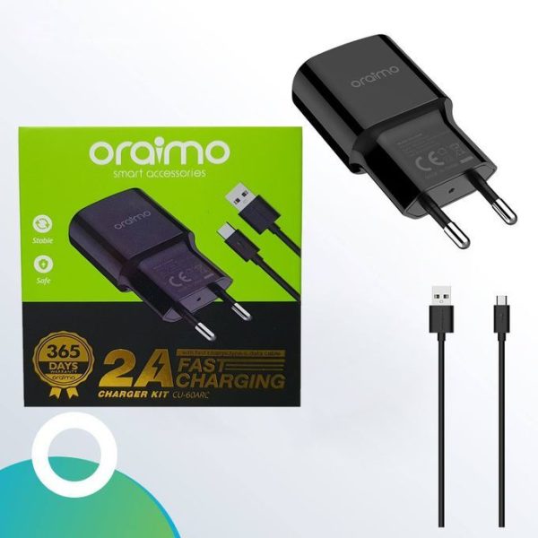 Oraimo Fast Charger With Fast Cable (CU-60ARC) - Type C android cabo qualidade nampula