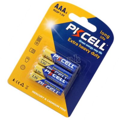 Pilhas PKCELL 1.5 Heavy Duty || AAA| R03P-4B – AAA